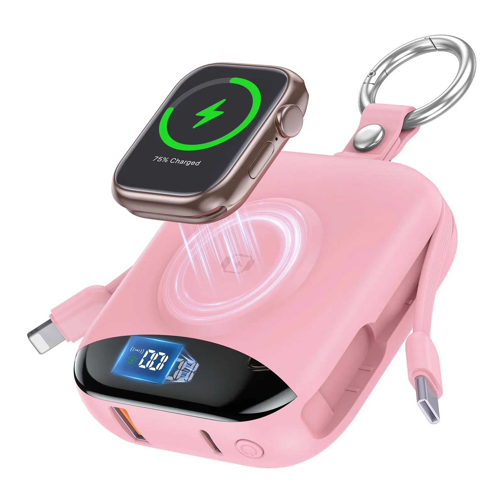 10000mAh 22.5W Fast Charging Power Bank with Built-in Cables, 4-in-1 (copia)