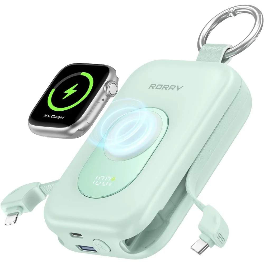 Portable Charger 20000mAh PD 30W Power Bank with Built-in Cables for Fast Charging on the Go