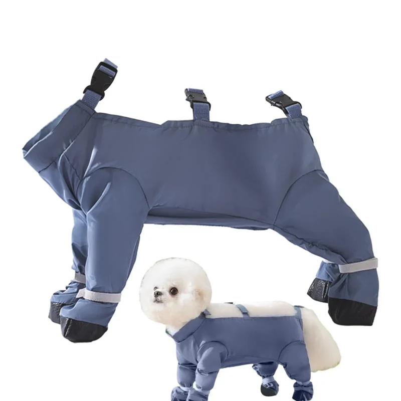 Waterproof Dog Boots With Suspenders Adjustable Anti-Fall Dog Pet Boots Dirty-Proof Pet Shoes For French Bulldog Poodle