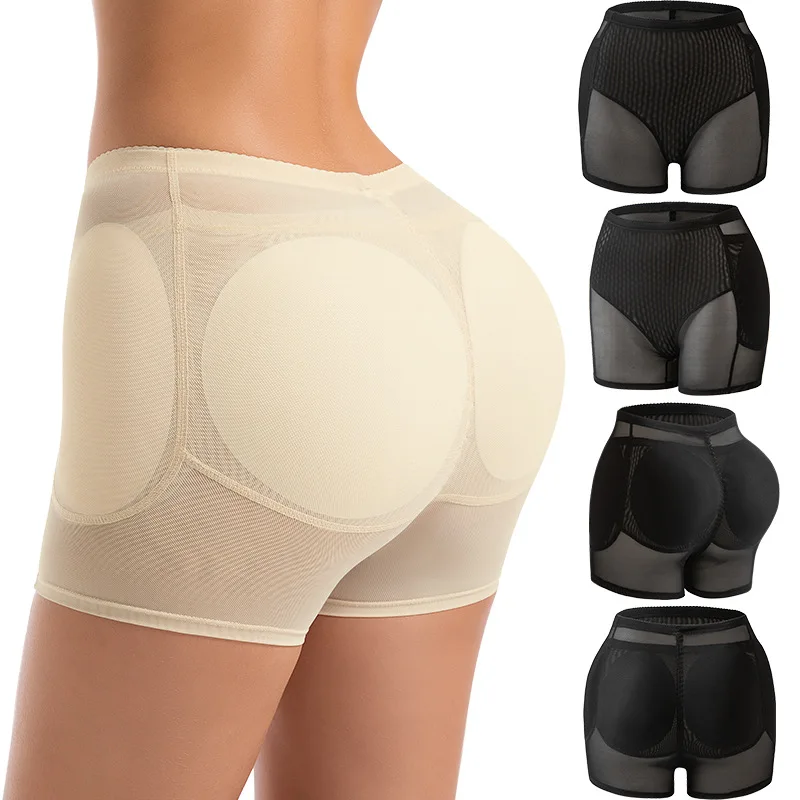 Women's high-waisted butt-lifting panties with 4 pads.