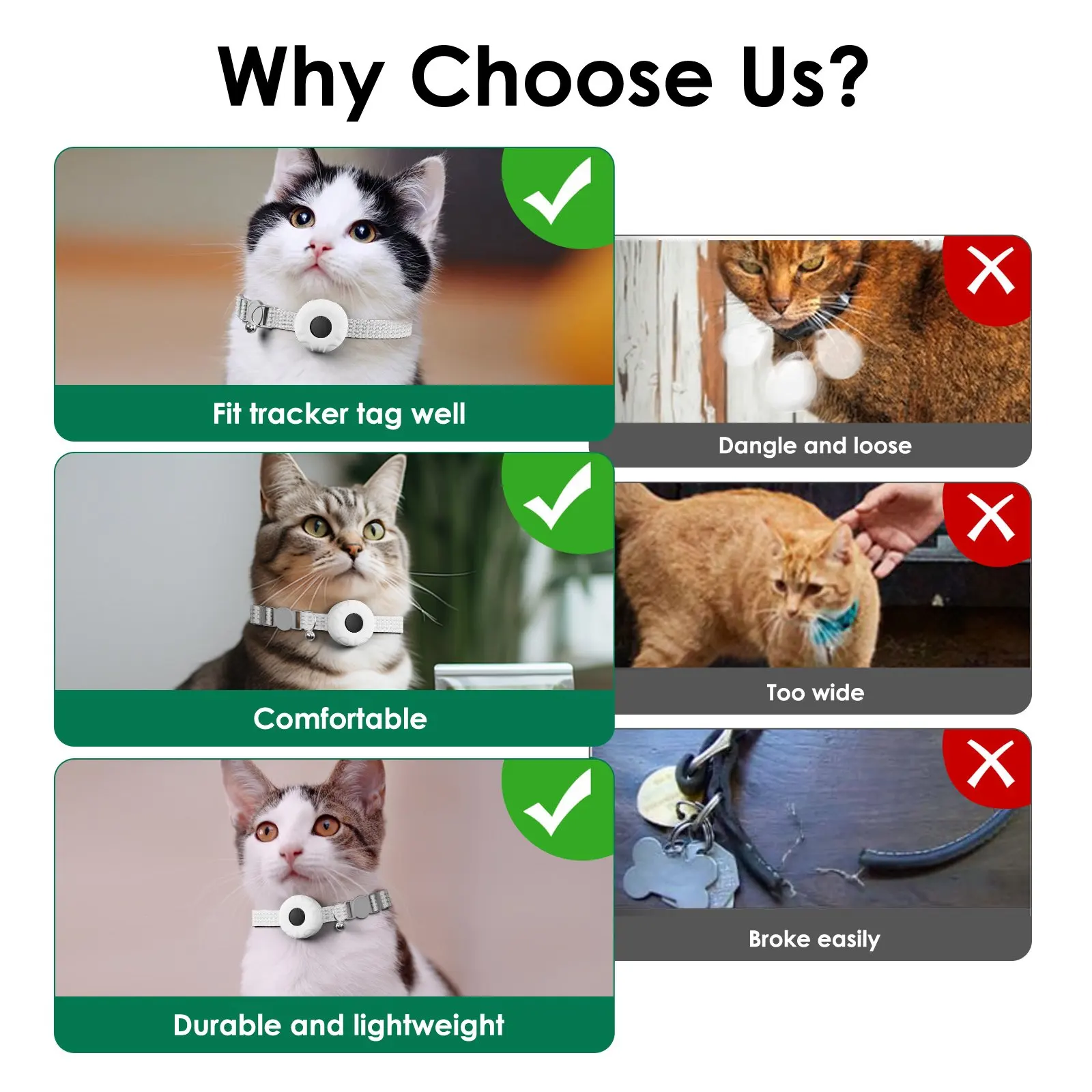 GPS Tracker, Waterproof Pet Tracker for Cats, Cat GPS Tracker Collar with Safety Elastic Buckle (Only iOS) - Image 3