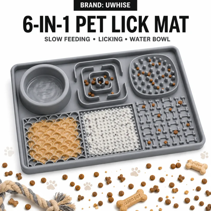 Dog Licking Pad With Water Bowl For Bath Grooming Anxiety