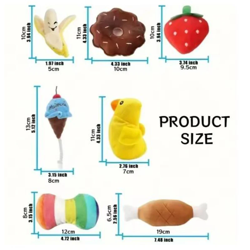 Set of 7 Fruit and Vegetable Plush Toys for Puppies - Image 6