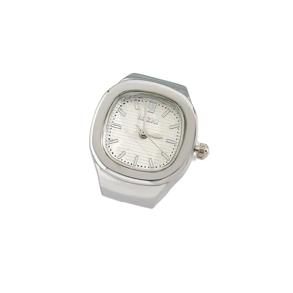 Creative Adjustable Finger Ring Watch Mini Simple Couple Ring Watch Vintage Square Time Watch Ring Men Women - Image 4