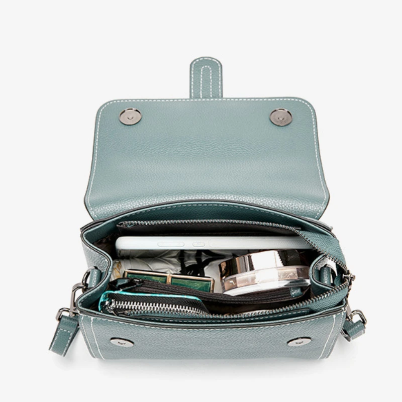 Casual Women Bags Genuine Leather Messenger Bag Cow Leather All-match Single Shoulder Hand-held Square Handbag High Quality - Image 5
