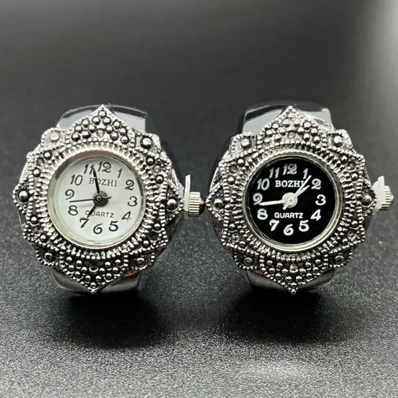 Finger Ring Watch for Women Men Unique Design Vintage Retro Ring Watch Couple Jewelry Clock Gift
