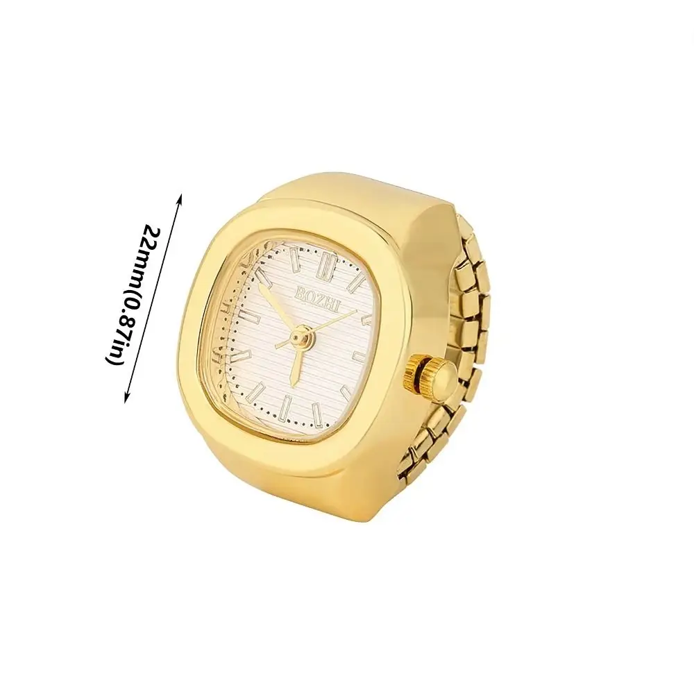 Creative Adjustable Finger Ring Watch Mini Simple Couple Ring Watch Vintage Square Time Watch Ring Men Women - Image 5